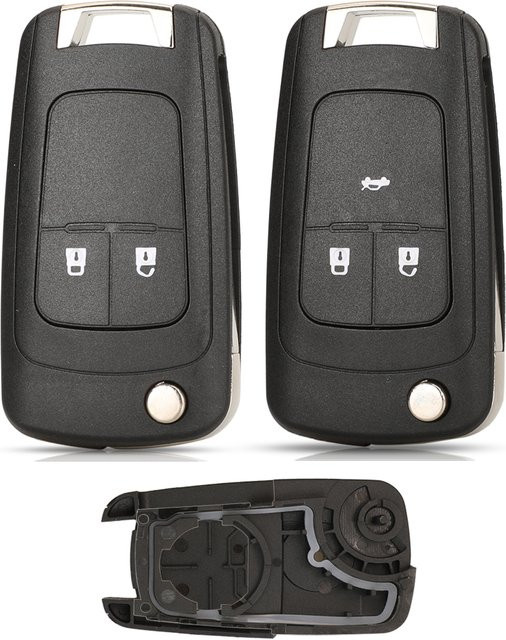 Jingyuqin Klappgehäuse für Autoschlüssel in Schwarz für Chevrolet Cavalier Aveo 2020 und Opel Fob HU100 Blade mit 2 oder 3 Tasten - Bild 1