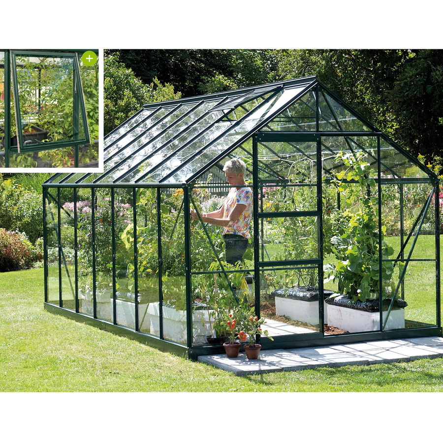 Vitavia Gewächshaus Meridian 11500 in Smaragdgrün mit 11,5 m² Fläche, Aluminiumrahmen und Sicherheitsglas - Bild 3