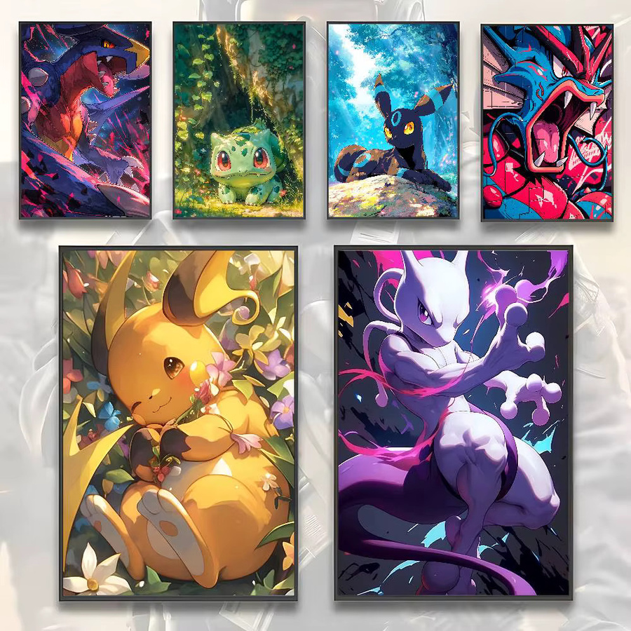 Bandai Pokemon Anime Wandkunst Poster als wasserfester Leinwanddruck in Multicolour - Bild 5