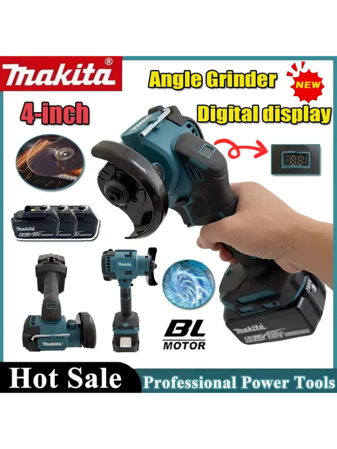 Makita Digitaler Winkelschleifer mit bürstenlosem Motor für 18V Akku, 4 Zoll, Polier- und Schleifmaschine in Petrol - Bild 3