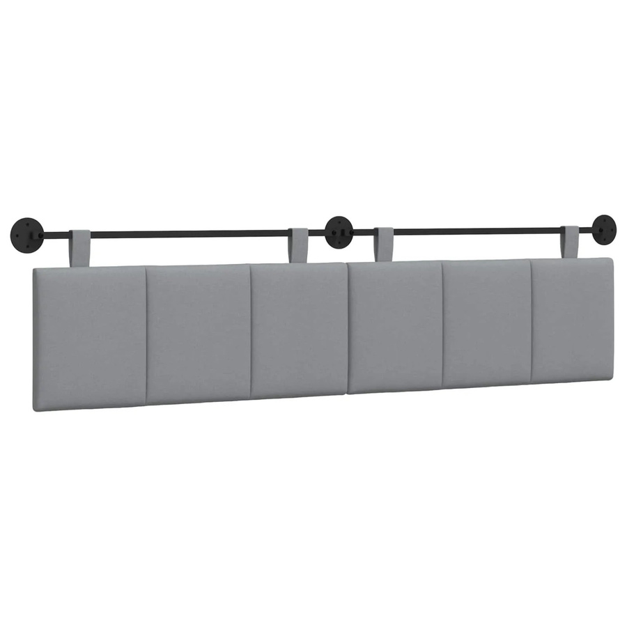 vidaXL Polsterpaneel Wandmontiert Hellgrau B/H/T: 210 x 55 x 5 cm - Bild 2