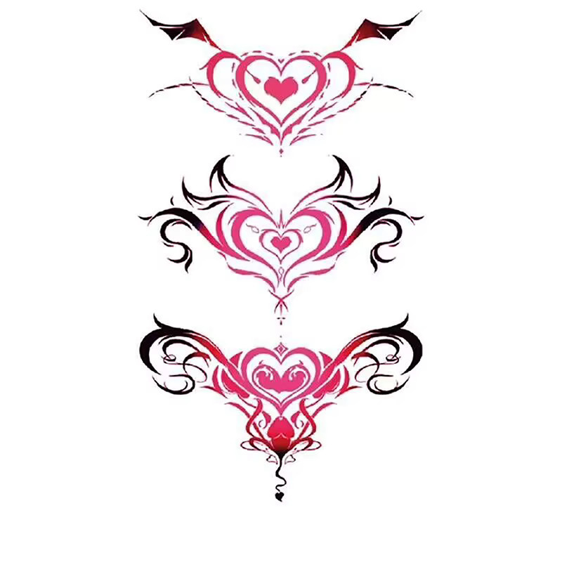 JCSYFAC Temporäre Tattoo Aufkleber Herz Design, Damen - Bild 2