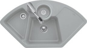 Villeroy & Boch Eckspüle Solo Eck Spülbecken in Pure Black - Bild 1