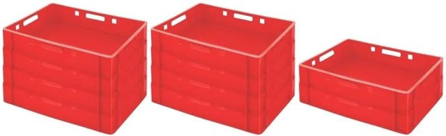 CHEFGASTRO SparSet 10 Eurobehälter Fleischerkasten Rot, H x B x T: 12,5 x 40 x 60 cm, 25 Liter - Bild 1