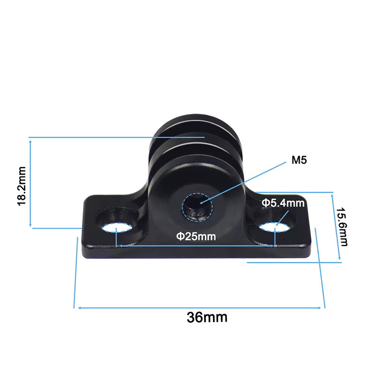 EXSKOF Heavy Duty Aluminiumlegierung Flat Mount Base für GoPro Hero 13 12 11 10 9 8 SJCAM AKASO DJI Action Camera Helm und Fahrrad Halterung in Schwarz - Bild 2