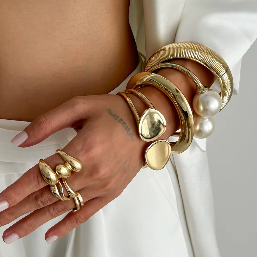 Ingemark Armreifen, Gold, Perle, Vintage, Unisex - Bild 1