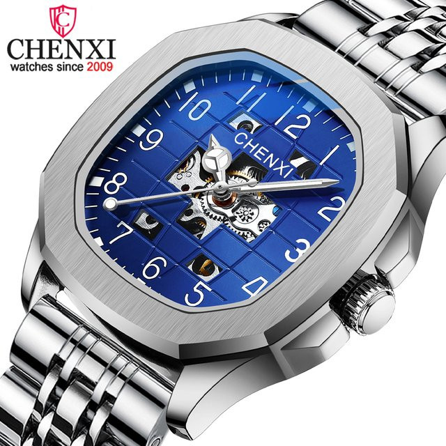 CHENXI Armbanduhr Automatik, Edelstahl, Eckig, Herren - Bild 1
