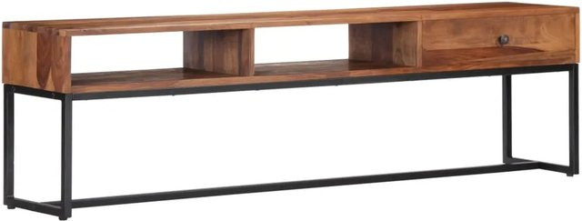 vidaXL TV-Schrank aus Akazie-Massivholz im Vintage-Stil, braun/schwarz, B: 160 cm, T: 30 cm, H: 45 cm - Bild 1