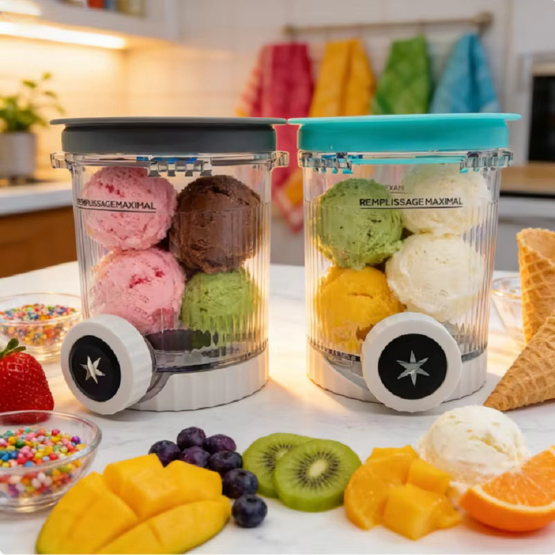 2er-Pack Ninja Creami Swirl Pints mit Deckeln, transparentes Zubehör für Ninja NC700 und NC701 Eismaschinen - Bild 1