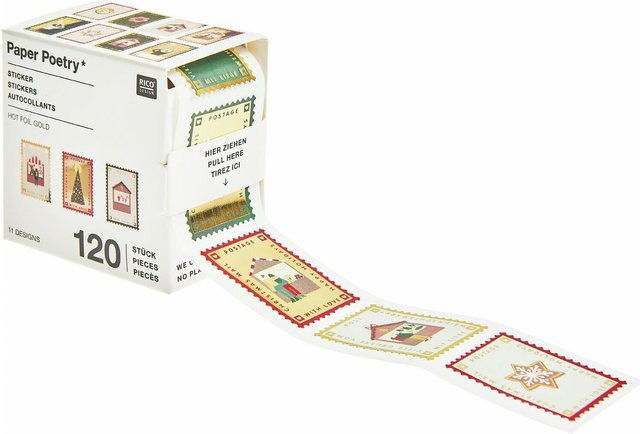 Rico Design Paper Poetry Mini-Sticker Weihnachtsmarkt Briefmarken - Bild 1