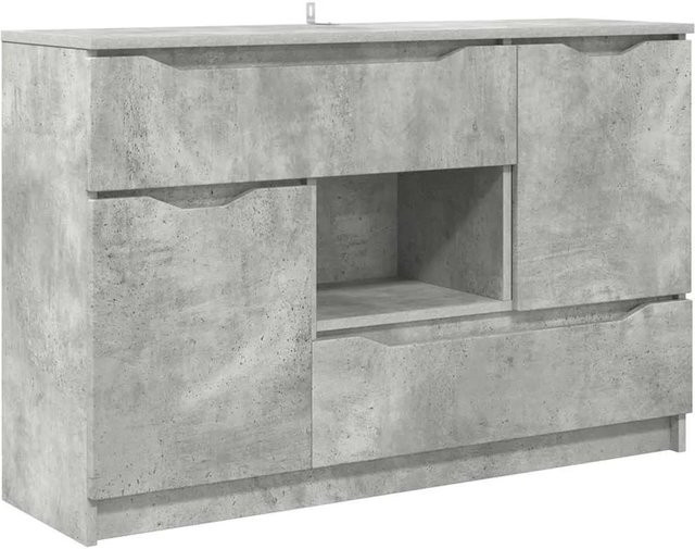 vidaXL Sideboard in Beton-Optik Grau aus Holzwerkstoff, minimalistisches Design, B/T/H: 100 x 30 x 65,5 cm - Bild 1