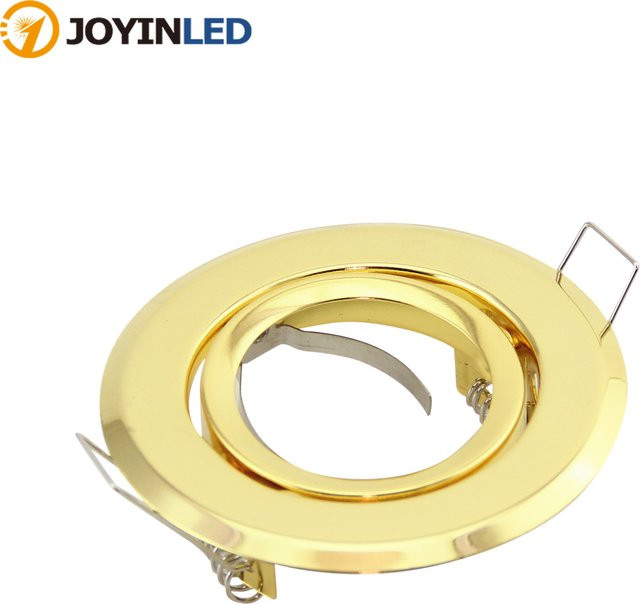 JOYINLED Einbaurahmen für GU10 LED-Spots in Gold, Rundes Metallgehäuse für Deckenmontage - Bild 1