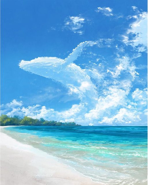 FIYO 5D Diamantmalerei DIY Cartoon Delfin Kreuzstich in Blau, B/H: 20 x 30 cm - Bild 1