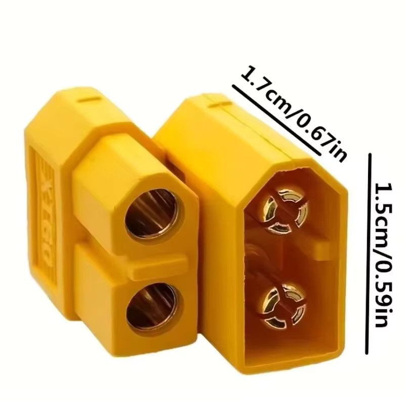 10 Paar XT60 Stecker Set in Gelb mit männlichen und weiblichen Rundsteckverbindern für Batterien und Motoren - Bild 2