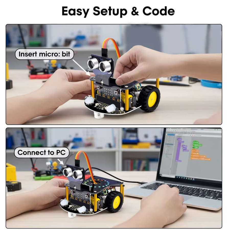 Keyestudio BBC Micro:bit V2 STEM Roboter-Auto, programmierbares DIY-Elektronik-Kit - Bild 4