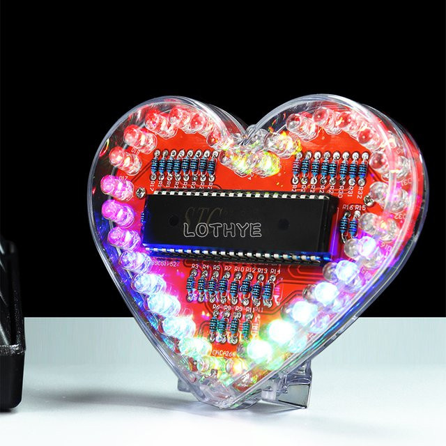 LOTHYE DIY-Elektronik-Kit Herzförmiges RGB LED Flusslicht in Mehrfarbig - Bild 1