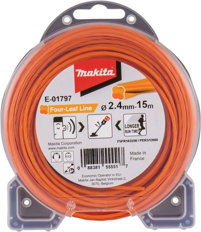 Makita Ersatzfaden Four Leaf in Orange, Durchmesser: 2,4 mm, Länge: 15 m, E-01797 - Bild 2