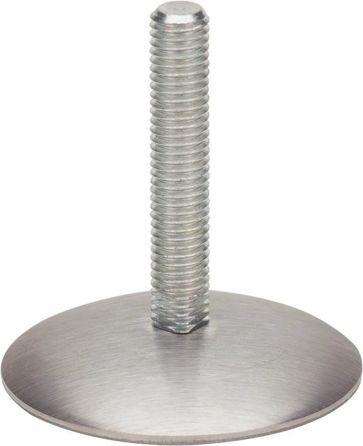 Hettich Höhenversteller mit Gewinde M10, Durchmesser: 60 mm, Edelstahl, Silber - Bild 1