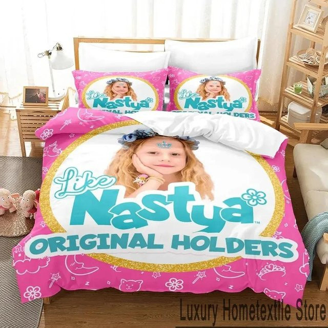 Like Nastya Bettwäsche-Set mit 3D-Druck aus Mikrofaser, Multicolor, bestehend aus Bettbezug und Kissenbezug, Breite: 70 cm, Länge: 133 cm - Bild 1
