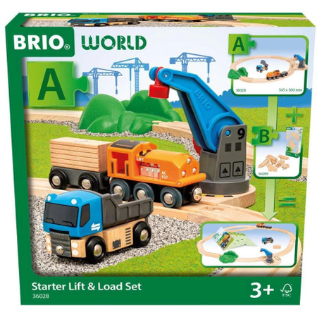 BRIO Starterset Güterzug mit Kran Holz Eisenbahn