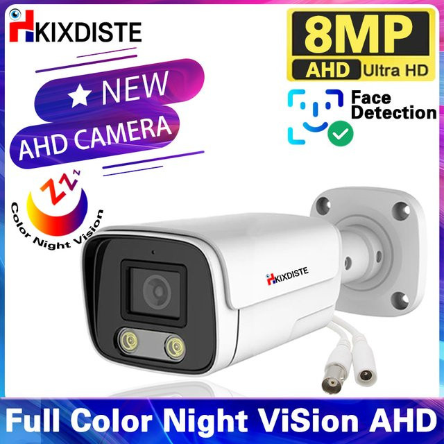 HKIXDISTE 8MP Outdoor Sicherheitskamera mit 4K Auflösung und Vollfarb-Nachtsicht, wasserdichte CCTV Überwachungskamera für den Außenbereich - Bild 1
