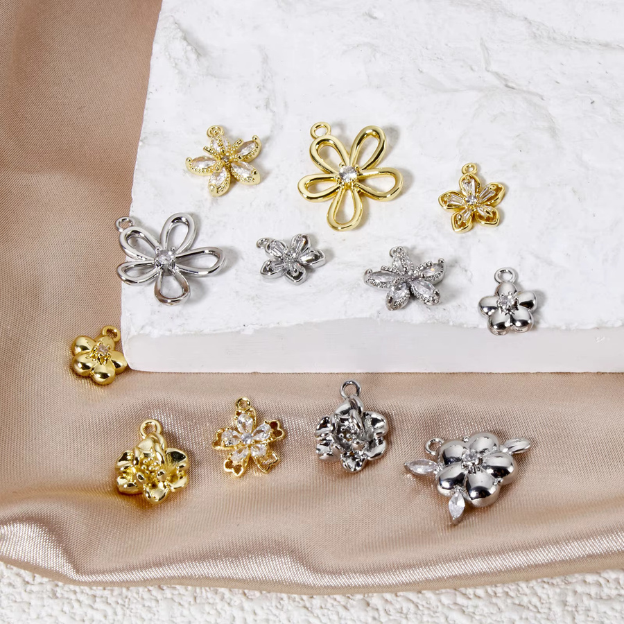 8seasons Charms, Blume, Messing, Bunt, Kristall, Damen - Bild 3