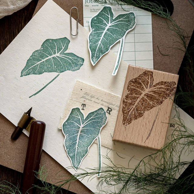 Morning Rain Nature's Poetry Journal Stamps Holzstempel mit Blumen- und Blattmustern für DIY-Projekte - Bild 1