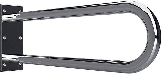 Brillantbad BELP Stützgriff in U-Form aus Edelstahl poliert in Silber, B/T/H: 10,0 x 25,0 x 61,6 cm, 120 kg Traglast für Bad und WC - Bild 1