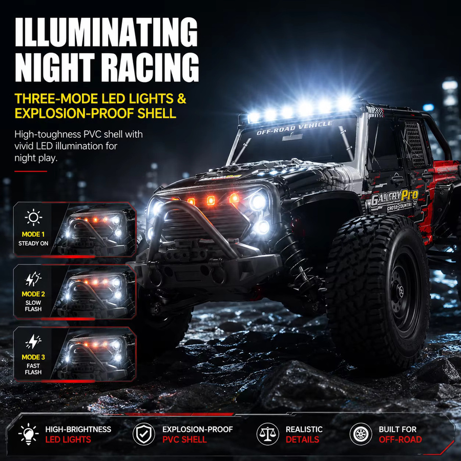 WLtoys 16103 Pro RC Auto, 1:16, mit LED-Licht, ferngesteuert - Bild 5