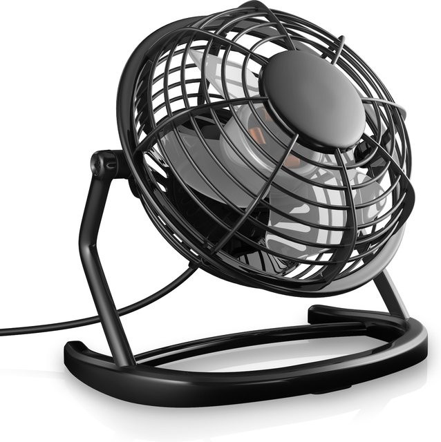 CSL Mini USB-Tischventilator in Schwarz, stromsparend und leise mit 360 Grad Neigbarkeit - Bild 1