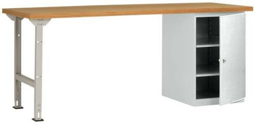 Manuflex Werkbanksystem WC5124.7035 in Lichtgrau aus Stahl und Gummi, B/T/H: 200 x 80 x 70 cm - Bild 1