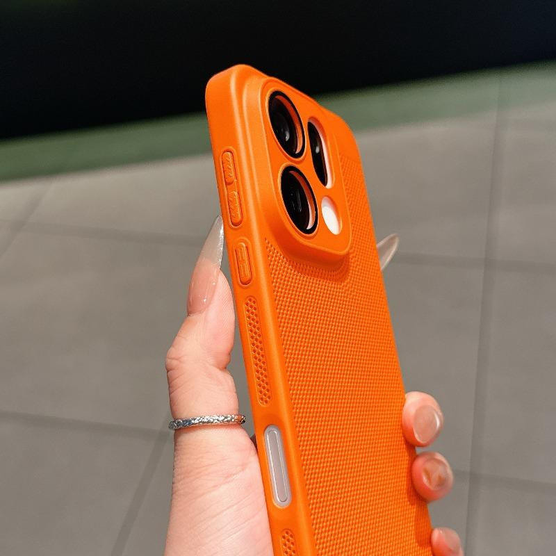 Harte Handyhülle für OPPO Find X9 Pro mit kühlender Wabenstruktur in Orange - Bild 1