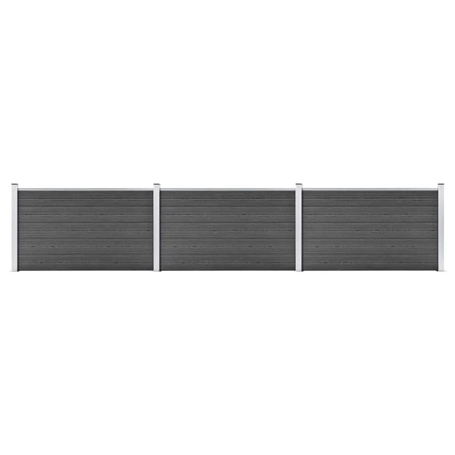 vidaXL Zaunelement Set WPC in Schwarz B: 526 cm, H: 105 cm - Bild 2