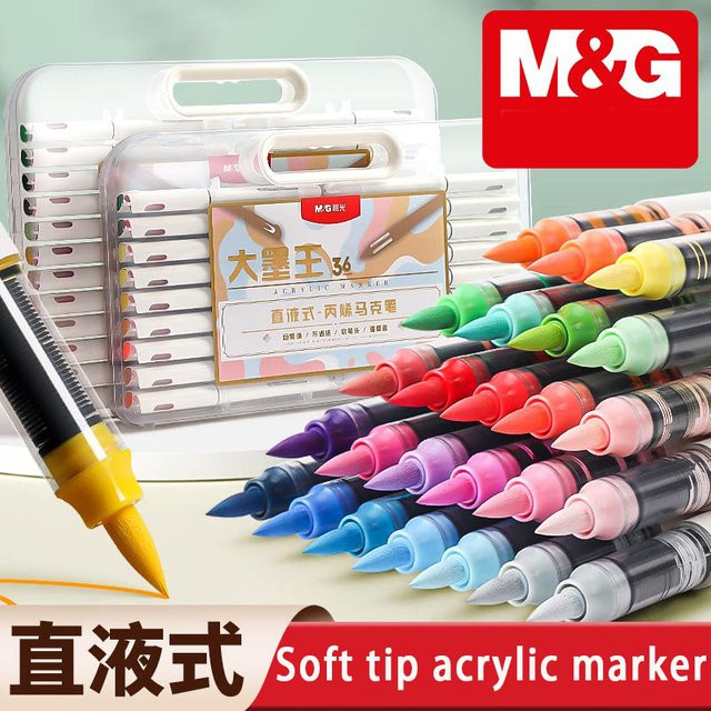 M&G Acrylmarker mit weicher Brush-Spitze für Kunst und Pointillismus in Multicolour - Bild 1