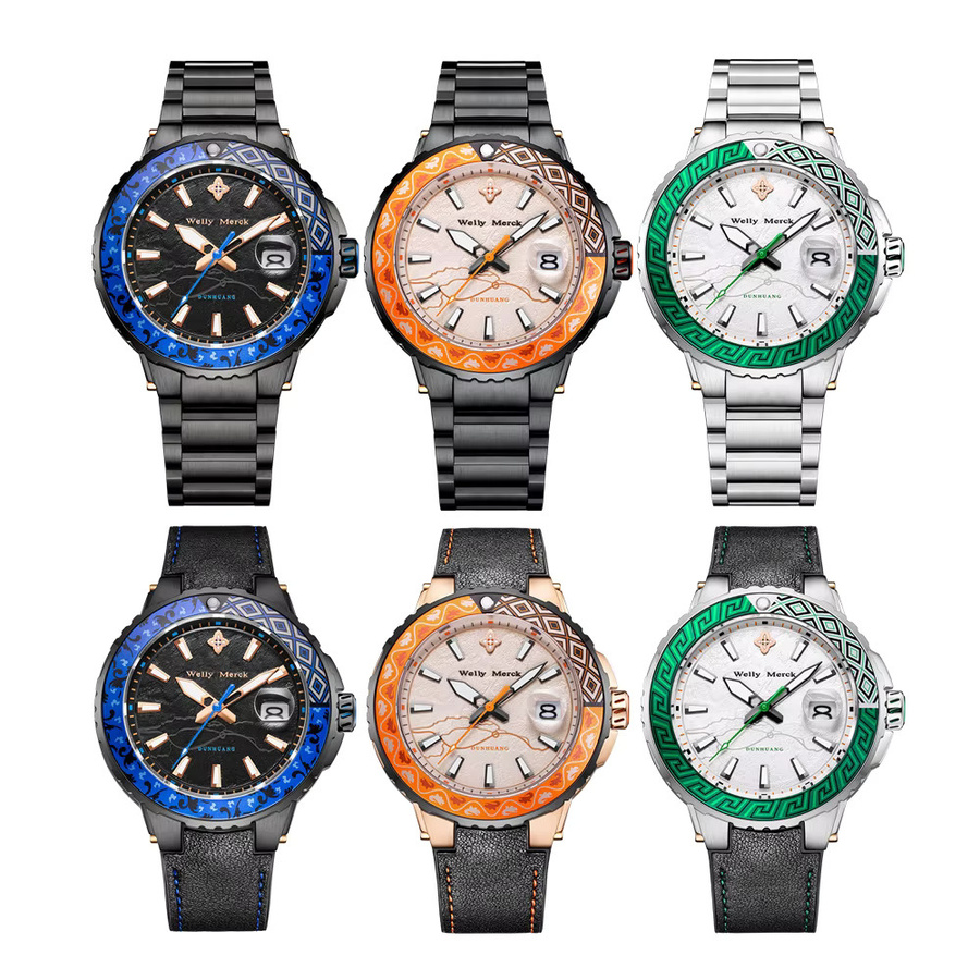 Welly Merck Armbanduhr, Automatik, Edelstahl, Leder, Herren - Bild 4