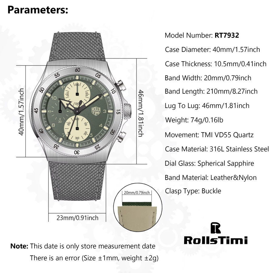 RollsTimi Chronograph, Quarz, Edelstahl, Bicolor, Saphirglas, Herren - Bild 6