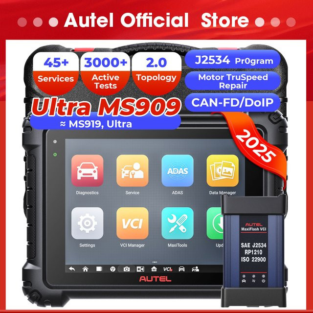 Autel MaxiSYS MS909 Intelligent Scanner Diagnosetool in Schwarz - Bild 1