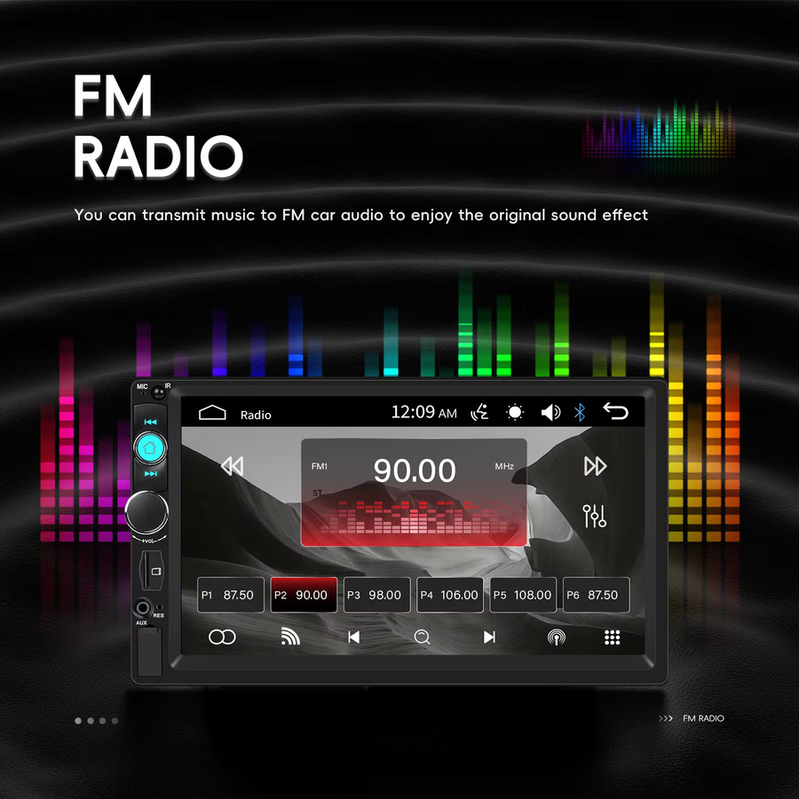 Podofo Multimedia-Autoradio mit 7 Zoll Touchscreen, Bluetooth, Mirror Link und FM-Radio in Schwarz - Bild 4