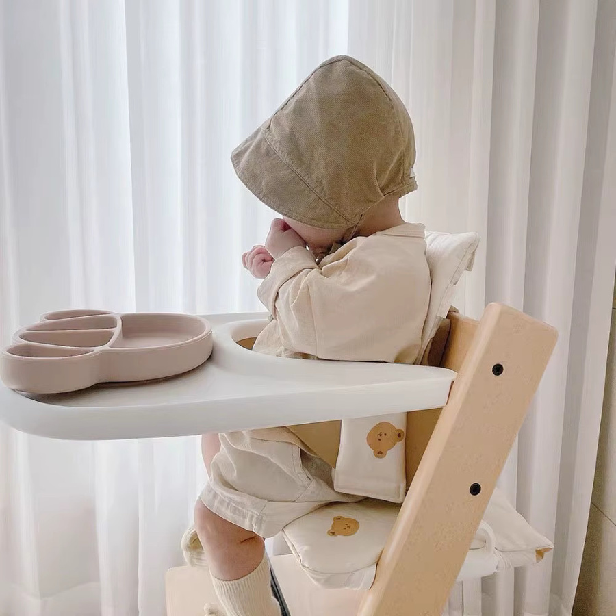 Rutschfestes Baby Esszimmerstuhl Kissen aus reiner Baumwolle in Weiß, waschbar - Bild 1