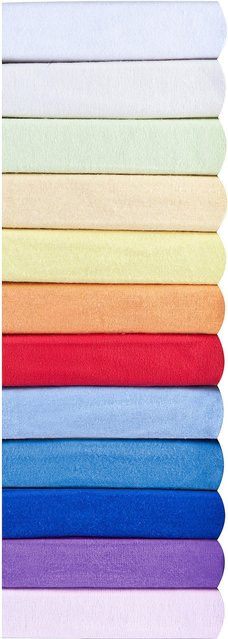 Bornino Home Feinbiber-Spannbetttuch aus Baumwolle für Babys, Blau/Mehrfarbig, B/T: 60 x 120 cm - Bild 1