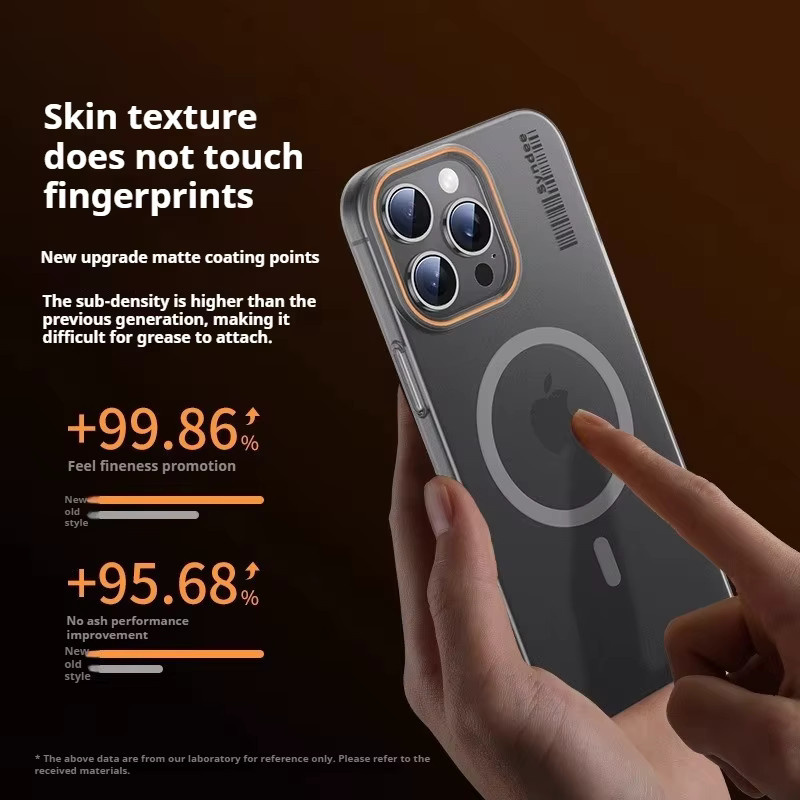 BeisFun MagSafe iPhone Hülle Ultradünn Matt Transparent oder Orange für iPhone 16 15 14 13 12 11 Pro Max X Xs XR 7 8 Plus Mini Wireless Charging Hard Cover - Bild 3