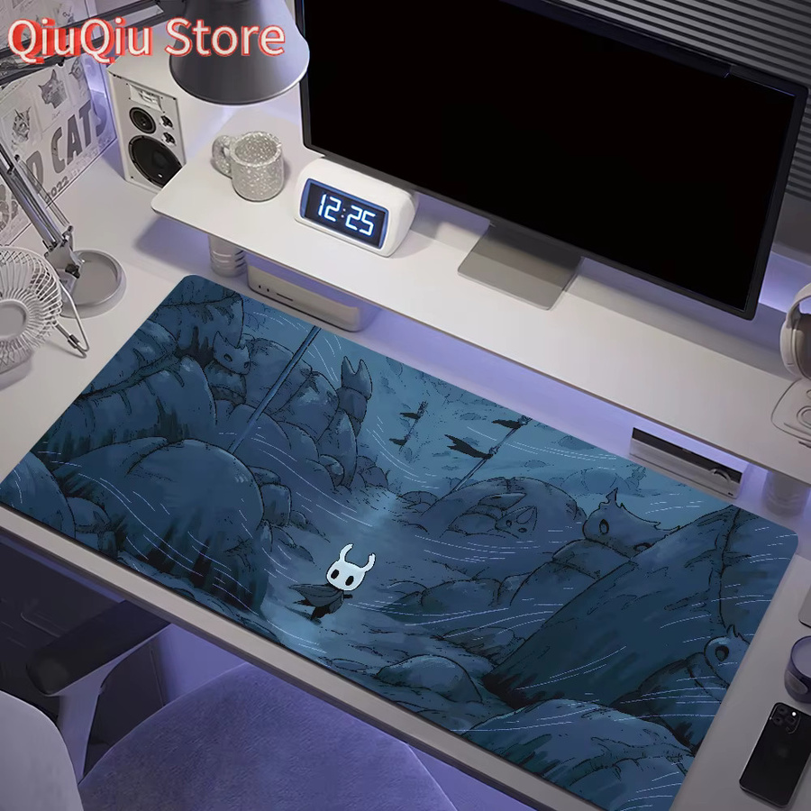 Hollow Knight Mauspad Potdemiel Schreibtischunterlage in Blau, große rutschfeste und ergonomische Tastaturunterlage aus Gummi - Bild 2