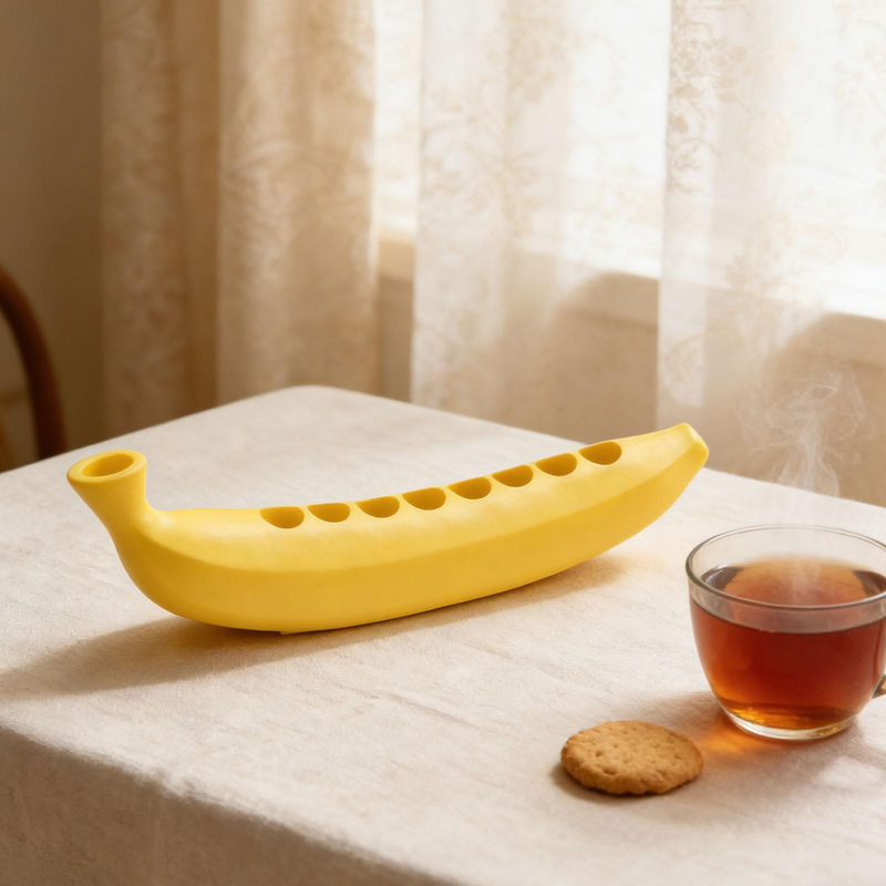Igeteck Bananen-Kerzenhalter aus ABS in Gelb mit 8 Löchern für deine Heimdekoration - Bild 2