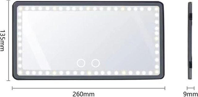 Neoglint Auto Schminkspiegel mit LED-Beleuchtung und Touchscreen in Schwarz - Bild 1