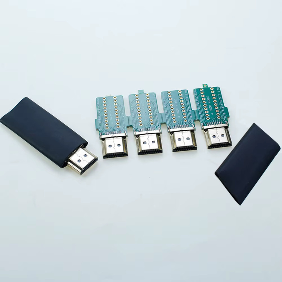 DIY Standard HDMI Lötstecker 19+1 Vergoldeter Reparaturstecker mit Schrumpfschlauch 19-Pin Kabelverbinder - Bild 2
