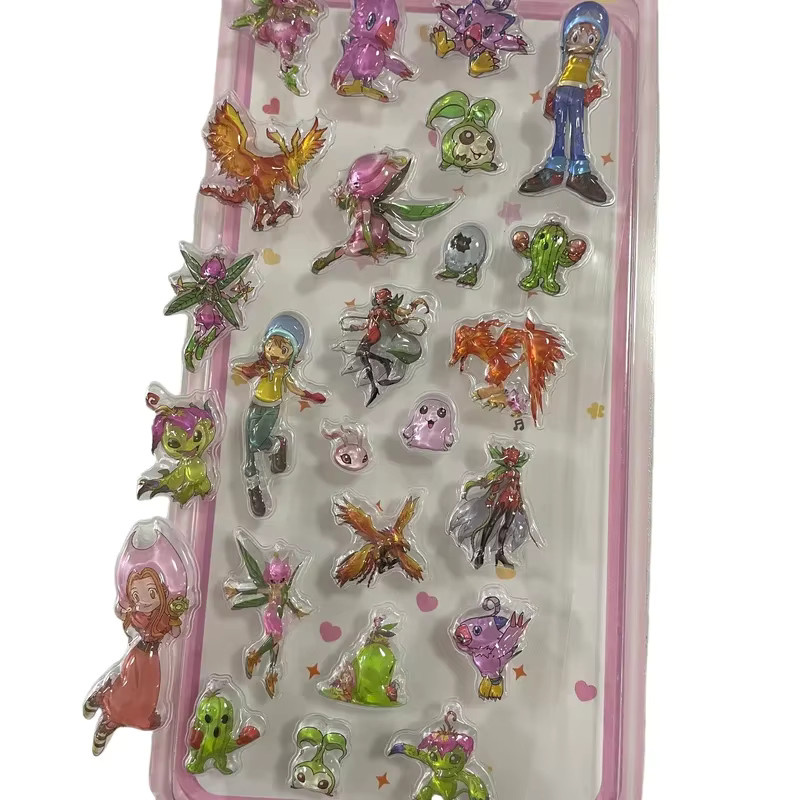 Bandai Digimon Adventure 3D Kristall-Aufkleber, Zubehör, 4-teiliges Set - Bild 2