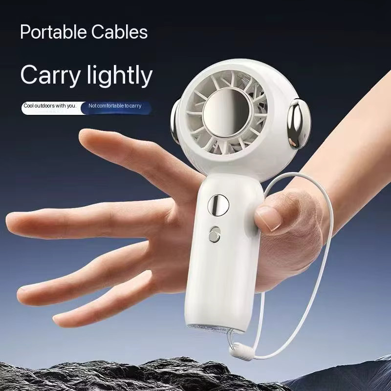 MEET SUN Tragbarer Mini-Handventilator in Weiß mit hoher Windleistung und langer Akkulaufzeit - Bild 4