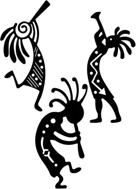 Metall-Wandkunst Indianer-Flötenspieler von CIFBUY in Schwarz, B: 40 cm, H: 60 cm - Bild 1
