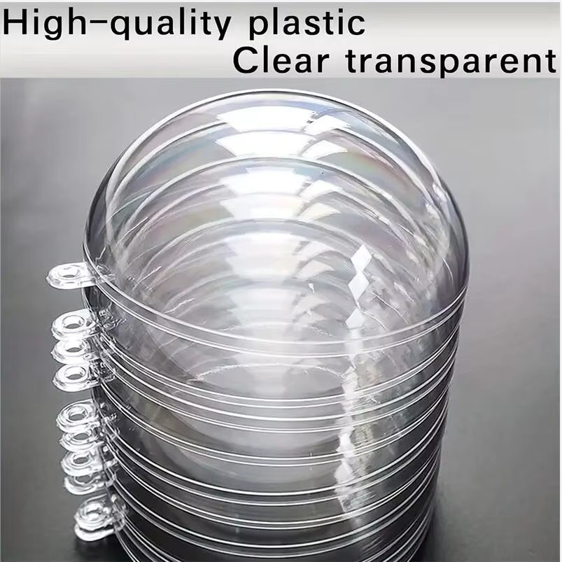 10 Stück durchsichtige Acrylkugeln aus Kunststoff für DIY Bastelarbeiten, befüllbare Kunststoffornamente in Transparent für Hochzeit, Party und Heimdekoration - Bild 4