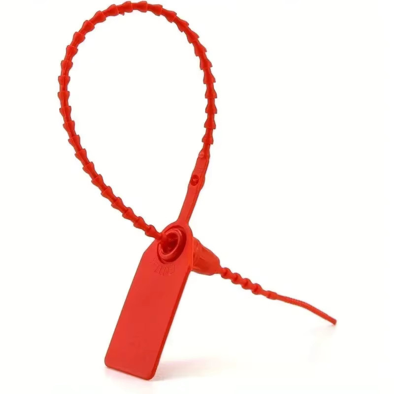 100 Stück Kunststoff-Tamper-Dichtungen in Rot als selbstsichernde Sicherheits-Kabelbinder und Sicherheitsetikett für Feuerlöscher - Bild 2